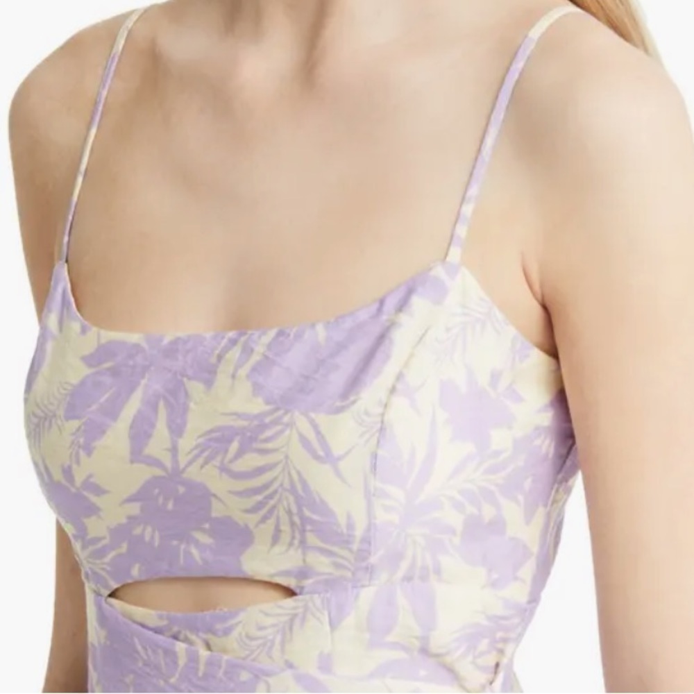 🅽🅴🆆 ASTR Keyhole Wrap Spaghetti Strap Dress, Lavender Floral, XS - Picture 4 of 16
